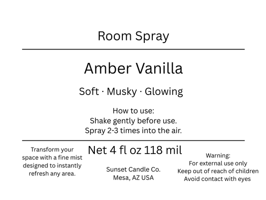 Amber Vanilla Room Spray