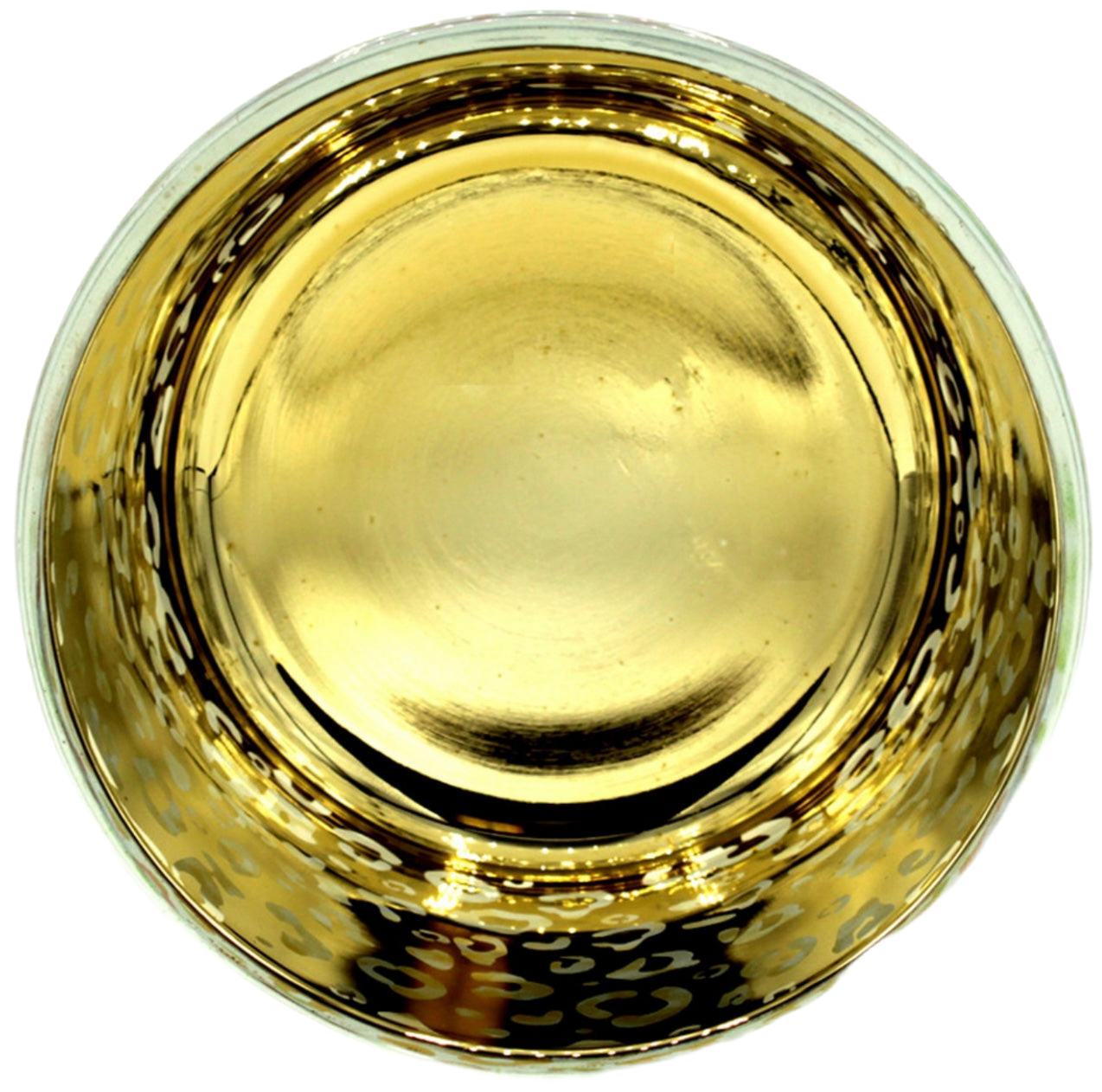 Leopard print, gold etched candle jar vessel