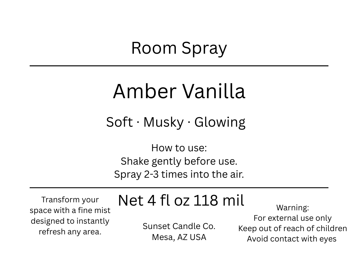 Amber Vanilla Room Spray