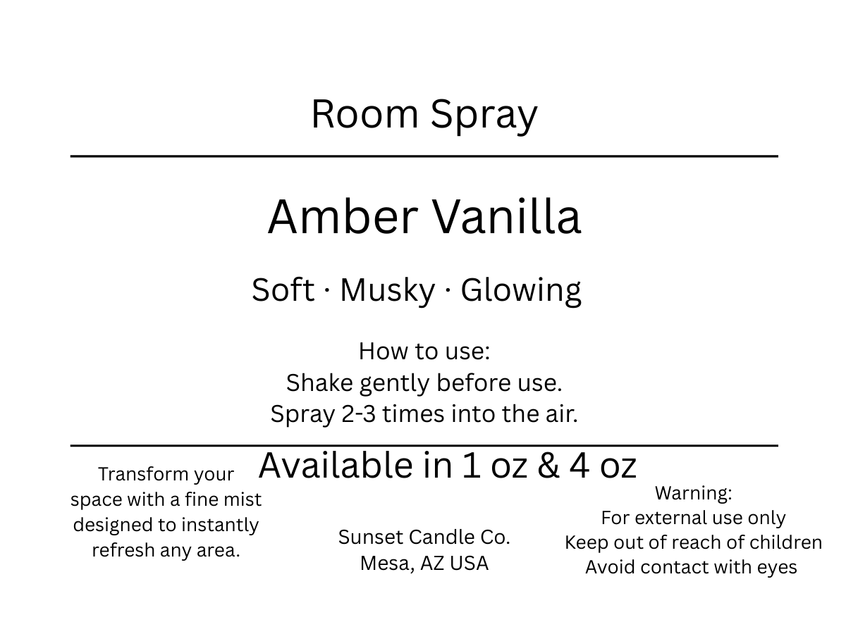 Amber Vanilla Room Spray