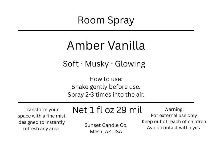 Amber Vanilla Room Spray