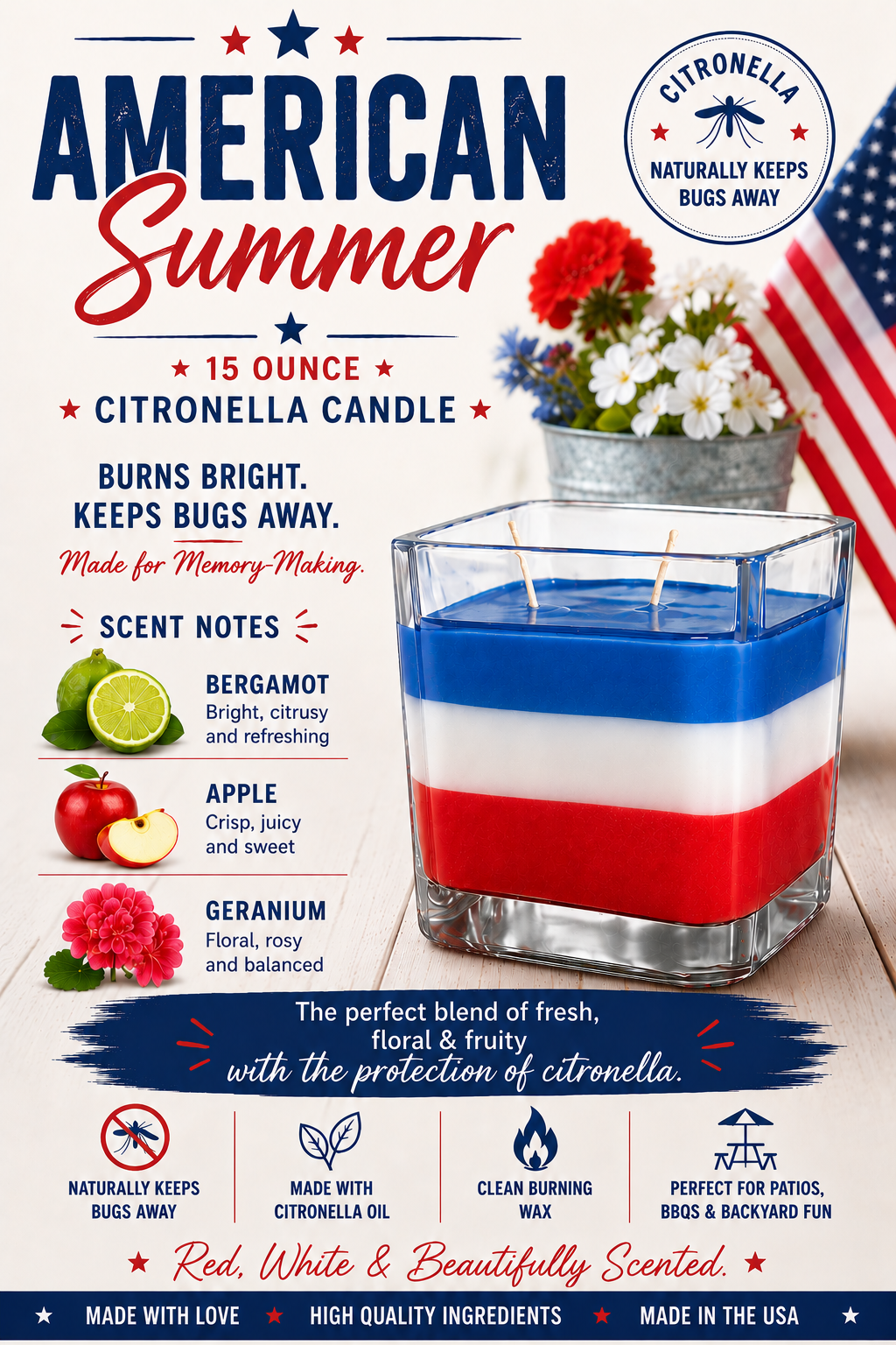 American Summer Citronella Candle
